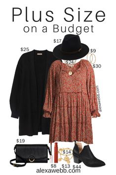 Plus Size on a Budget - Boho Dress - Alexa Webb Plus Size On A Budget, Plus-koon Muoti, Boho Dress Outfit, Alexa Webb, Boho Plus Size, Teddy Bear Coat, Plus Size Fall Fashion, Plus Size Fall Outfit, Bear Coat