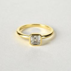 Asscher-cut Diamond Engagement Ring - Goldmakers Fine Jewelry Asscher Cut Yellow Gold Diamond Ring, Yellow Gold Asscher Cut Ring With Lab Grown Diamond, Yellow Gold Asscher Cut Lab Grown Diamond Ring, Gia Certified Gold Princess Cut Diamond Ring, 14k Gold Diamond Ring With Asscher Cut, Gold Gia Certified Diamond Ring With Asscher Cut, Yellow Gold Diamond Ring With Asscher Cut, 14k Gold Asscher Cut Diamond Ring With Vvs Clarity, Yellow Gold Diamond Ring Asscher Cut