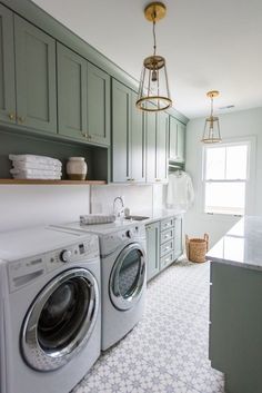 the laundry room is clean and ready to be used as a home decor appliance