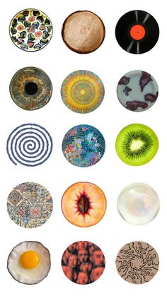 many different types of plates with designs on them