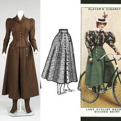 Bicycle Skirt, Edwardian Skirt, Riding Skirt, 1800s Fashion