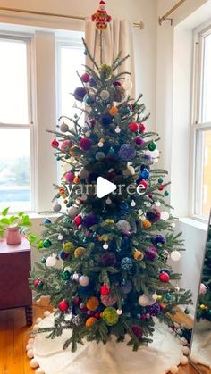 a decorated christmas tree in a living room