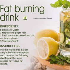 Fat Burning Juice, Good Smoothies, Detox Juice, Fat Burning Drinks, Burn Fat