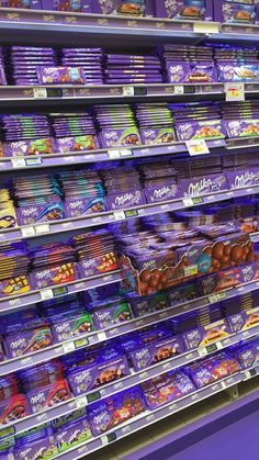 an assortment of food on display in a store