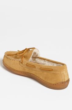 A plush faux-fur lining insulates a soft suede moccasin against cold mornings. Style Name:Minnetonka Suede Moccasin. Style Number: 906936. Winter Suede Moccasins With Rubber Sole, Casual Suede Moccasins For Winter, Casual Winter Suede Moccasins, Suede Moccasins, Driving Shoes, Tan Suede, Mens Slippers, Soft Suede, Moccasins