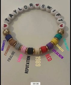 Taylor swift bracelet Eras Tour Activities, Eras Tour Keychain, Taylor Swift Eras Bracelet, Eras Bracelet, Concert Bracelets, Eras Concert, Make Clay Beads