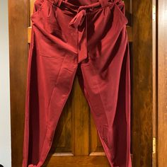 Nwot Dress Pants With Bows, Cute And Waist Flattering Casual Pants With Pockets For Date Night, Burgundy Casual Bottoms For Night Out, Maroon Dress, Pants Color, Dress Pants, Pant Jumpsuit, Pants For Women, Womens Sizes, Purple