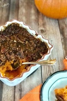 a bowl of thanksgiving pudding with a spoon in it