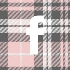 the letter f is made up of pink and gray plaid fabric with white letters on it