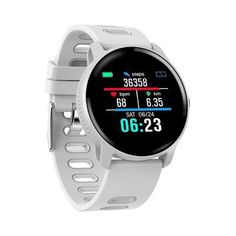 an image of a white smart watch