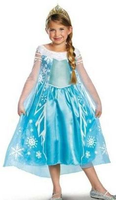 Girls Disney Princess Frozen Elsa Dress & Tiara 2 Pc Halloween Costume-size 10/12 X X Elsa Click to Enlarge Click to Enlarge X X Click to Enlarge Click to Enlarge X X Click to Enlarge Click to Enlarge Girls Costume Condition- New Made by- Disguise Size-   Large 10/12         Stock Pics are for viewing purposes-please check the actual pic or detailed info for what is included in the item for sale. thanks    Elsa:   2 pc set Includes: Dress & Headband Deluxe arctic blue dress has a white collar, sheer sleeves, sheer overlay with white snowflake print, and bodice with character cameo. Golden colored tiara ****Multiple item Discount...There is a 10% discount for purchasing multiple items and ebay will automatically deduct that from your invoice. I also charge exact shipping rates but ebay does Elsa Fancy Dress, Frozen Dress Up, Elsa Halloween Costume, Elsa Frozen Costume, Frozen Outfits, Princess Elsa Dress, Frozen Elsa Dress, Frozen Dress, Elsa Costume