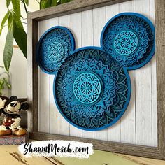 Mickey Mouse, Layered 3D mandala, paper craft, Cricut Mickey Mouse Frame, Mickey Mouse Images, 3d Mandala, Cadeau Diy, Mandala Wall Art, 3d Paper Crafts, Cricut Craft Room, Cricut Free