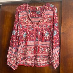 Typically This Blouse Has Wear Stress, But This Has Been Kept In Lightly Worn Condition. No Stress On The Yolk, Front Tassels In Tact, And Armpits Not Tearing Bundle With The Matching Skirt In My Closet ! Less Elsewhere Wine Color, Wine Colored, Tassels, Top Blouse, Womens Tops, Wine, Skirt, Closet, Women Shopping