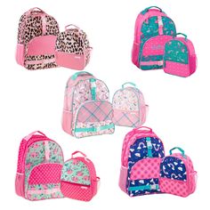 "Kids Backpacks Personalized and Lunch Bag SET. YOU WILL GET THE MATCHING LUNCH BAG Backpacks are Perfectly Sized for children ages 5-9 years of Age. These Bags are Stylish, Colorful, and have space for everything you're going to need for school. Lots of great designs to choose from.. You're sure to find the Perfect Backpack and Lunch bag Set. Free Personalizing EMBROIDERY _personapized on the front pocket 📌Backpack Details: Durable Polyester construction Cushioned adjustable straps Two mesh si Rectangular Pink Bag For School Events, Rectangular Pink School Event Bag, Playful Rectangular Bags For School Events, Playful Rectangular Backpack For Back To School, Playful Bags For Back To School, Playful Back To School Bag, Playful School Event Bags For Back To School, Playful School Event Backpacks, Lunch Toddler