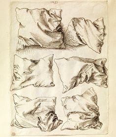 four drawings of different shapes and sizes on paper