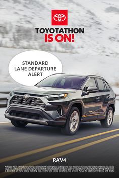 an advertisement for the new toyota rav4