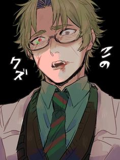 an anime character with glasses and a tie