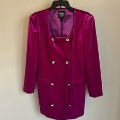 Perfect Holiday Dress Nwt Size 10 Us River Island Pink Velvet Blazer Dress With Beautiful Stone Buttons Pink Velvet Coat, Pink Double-breasted Blazer Dress For Formal Occasions, Pink Velvet Trench Coat, Pink Double-breasted Outerwear With Double Button Closure, Luxury Velvet Single-button Blazer, Velvet Blazer, Velvet Color, Pink Velvet, Blazer Dress