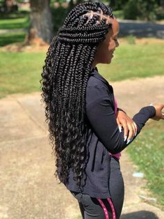 Bohemian Box Braids, Twisted Hair, Goddess Braids Hairstyles, African Hair Braiding Styles, Box Braids Hairstyles For Black Women, Cute Braided Hairstyles, Box Braids Styling, Braids With Curls