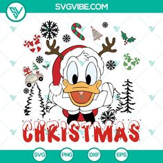 christmas donald the duck svg cut file