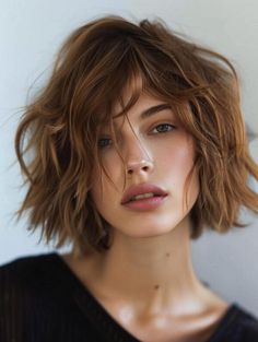 Shaggy Bob Wavy Hair, Short Messy Haircuts, Messy Haircut