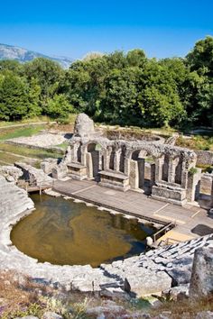 an old roman bath house in the middle of nowhere