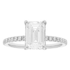 With the timeless emerald cut and sheer brilliance, this Evergreen Diamonds 14k white gold diamond hidden halo ring is a thing of beauty. With the timeless emerald cut and sheer brilliance, this Evergreen Diamonds 14k white gold diamond hidden halo ring is a thing of beauty. BENEFITS OF LAB-GROWN DIAMONDS Offer essentially the same physical, chemical and optical properties as mined diamonds. Lab-grown diamonds are larger, and offer a higher quality than mined diamonds of the same price. Each sto Timeless Diamond White Emerald Cut Ring, Timeless Emerald Cut Ring In Diamond White, Timeless Emerald Cut Diamond White Emerald Ring, Timeless Emerald Cut Diamond White Ring, Vvs Clarity Emerald Cut 14k White Gold Diamond Ring, Emerald Cut Platinum Wedding Ring In Diamond White, Gia Certified Emerald Cut Diamond Ring In Diamond White, Diamond White Emerald Ring With Radiant Cut, Radiant Cut Emerald Ring In Diamond White