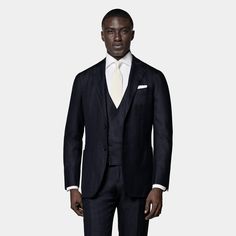 The versatile
  refinement of this 3-piece Havana suit is the effortless way to bring some
  sophsiticated style to any upscale occasion. Featuring a double-breasted
  waistcoat. Double Breasted Waistcoat, Linen Suits, Navy Suit, Silk Linen, The Navy, Wedding Matches, Three Piece, Mix N Match, Wedding Suits