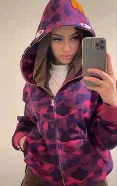 Pink Bape Hoodie, Hiphop Fashion, Bestie Vibes, Hijabi Fits, Shark Hoodie, Mode Turban, Diy Vetement