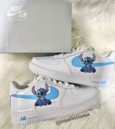 Stitch Custom Air Force Ones Nike Air Force 1s Custom Cute Sneakers by VIOLETSPINKBOUTIQUE on Etsy Disney Custom Air Force 1, Nike Air Force 1 Stitch, Custom Stitch Air Force 1, Stitch And Angel Custom Shoes, Af1 Disney Custom, Custom Air Force Ones, Nike Air Force 1s, Air Force 1s, Pretty Sneakers