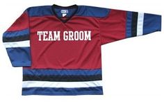 a hockey jersey with the word team groom on it