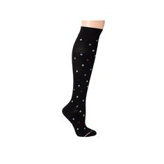 Dr. Motion-Dancing Dots Women's Compression Knee Socks Get the support you need with the Dancing Dots compression knee socks from Dr. Motion. Mild compression socks are designed with graduated support for all-day comfort and any activity. Women Dancing, Compression Socks, Knee Socks, Dancing, Motion, Dots, Socks, Black, Design