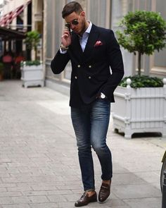 Tuxedo Fashion, Black Double Breasted Blazer, Double Breasted Suit Men, Blazer Casual, Mens Fashion Blazer, Mens Fashion Edgy, Men Suit