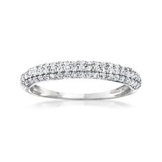 a white gold wedding band with diamonds