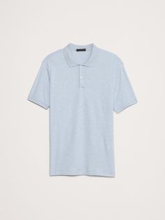 This classic polo is cut from our Luxury-Touch cotton jersey—beloved for its signature softness and a smooth finish that leans more dressed-up in appearance.  Polo collar with button placket.  Straight hem with vented sides.  Standard fit.  Short sleeves.  Hip length.  Body length (size M): Regular 28", Tall 29. 5" Sleeve length: Regular 18", Tall 19" Model: Size M, 6'2" (188cm). Pregnancy Photoshoot, Polo Collar, Cotton Style, Button Placket, Banana Republic, Mens Polo, Vintage Inspired, Personal Style, Cashmere