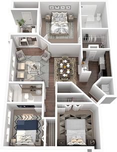 the floor plan of a two bedroom apartment