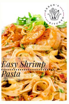 the cover of easy shrimp pasta