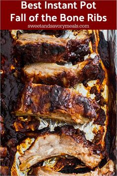 barbecue ribs on tin foil lined with bbq sauce