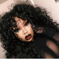 Vampire Fairy Makeup, Simple Goth Look Makeup, Black Emo Baddie, Goth Cowgirl Makeup, Goth Valentine’s Day Makeup, Gothic Makeup Black Women, Glam Witch Makeup Halloween, Black Women Vampire, Black And Red Makeup Looks Gothic