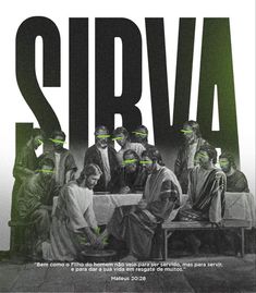 a poster with people sitting at a table in front of the words sibva