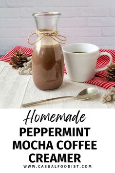 homemade peppermint mocha coffee creamer is the perfect way to start your morning