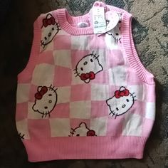 Hello Kitty Print Sanrio Sweater, Hello Kitty Shirts, Sanrio Outfits, Sanrio Clothes, Hello Kitty Print, Hello Kitty Bedroom, Kawaii Outfit Ideas, Y2k Hello Kitty, Hello Kitty Dress