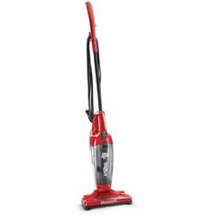 a red and black vacuum cleaner on a white background