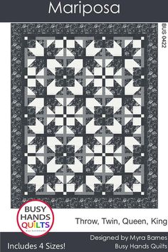 the book cover for mary's quilts, featuring an image of a black and white