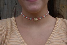 Cute, Turtle choker to give you the best summer vibes! Comes with a 2 inch extension chain for an adjustable wear! Beach Choker With Round Beaded Chain, Beach Choker With Round Beads, Beaded Choker For The Beach, Green Colorful Beads Choker For Beach, Turtle Beaded Necklace, Sea Turtle Jewelry, Cute Turtle, Turtle Jewelry, The Best Summer