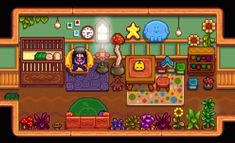 an image of a living room with furniture and plants in the corner, as well as other