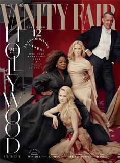 the cover of vanity fair magazine featuring three women