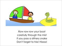 a boat with two people in it next to a snake