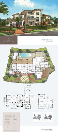 the floor plan for this luxury home, which is located in an area that looks like it