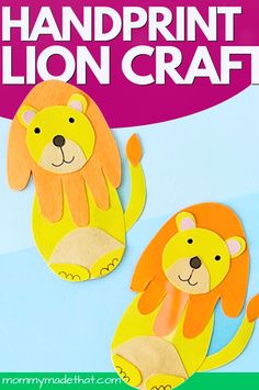 the lion craft is made with construction paper